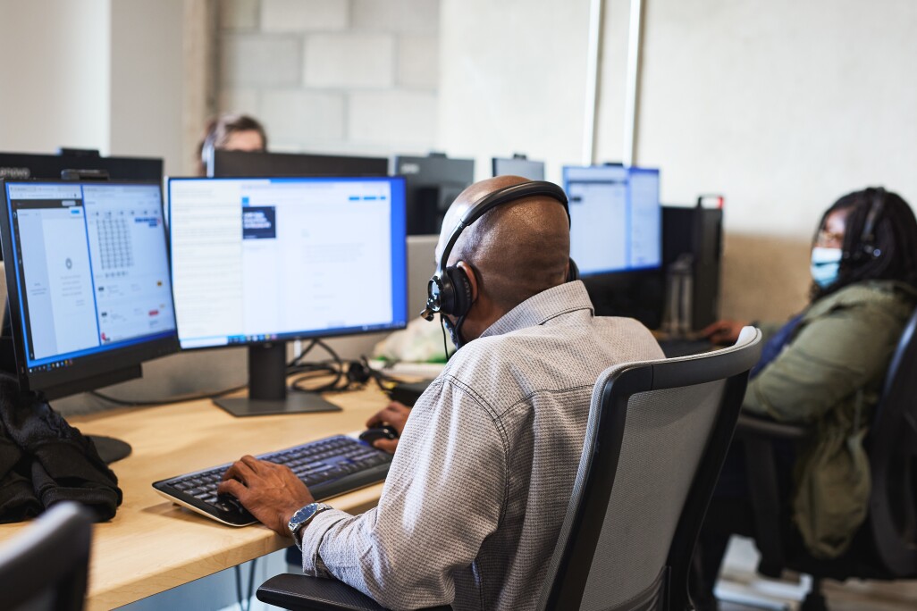 Support headset african american