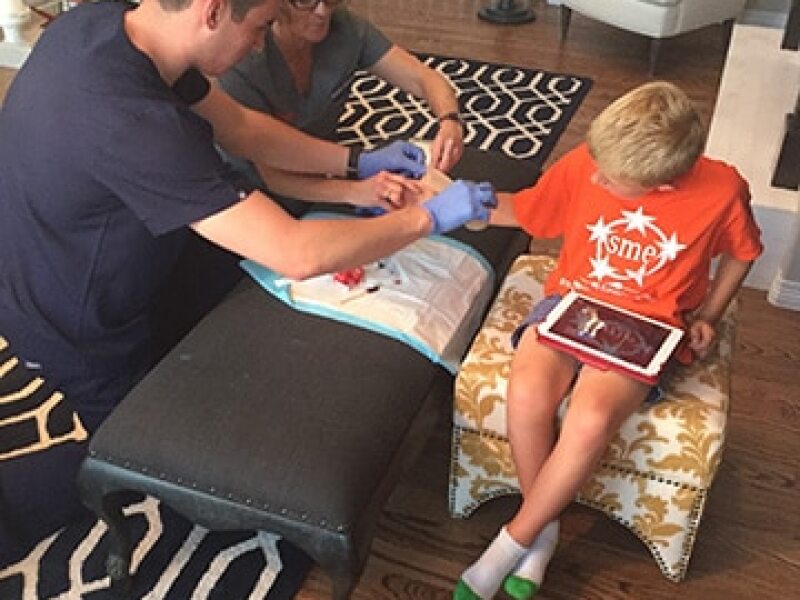 Patients son receiving urgent-care at home